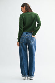 Just Black Denim - Mr Cuffed Barrel Jeans | Dark Denim