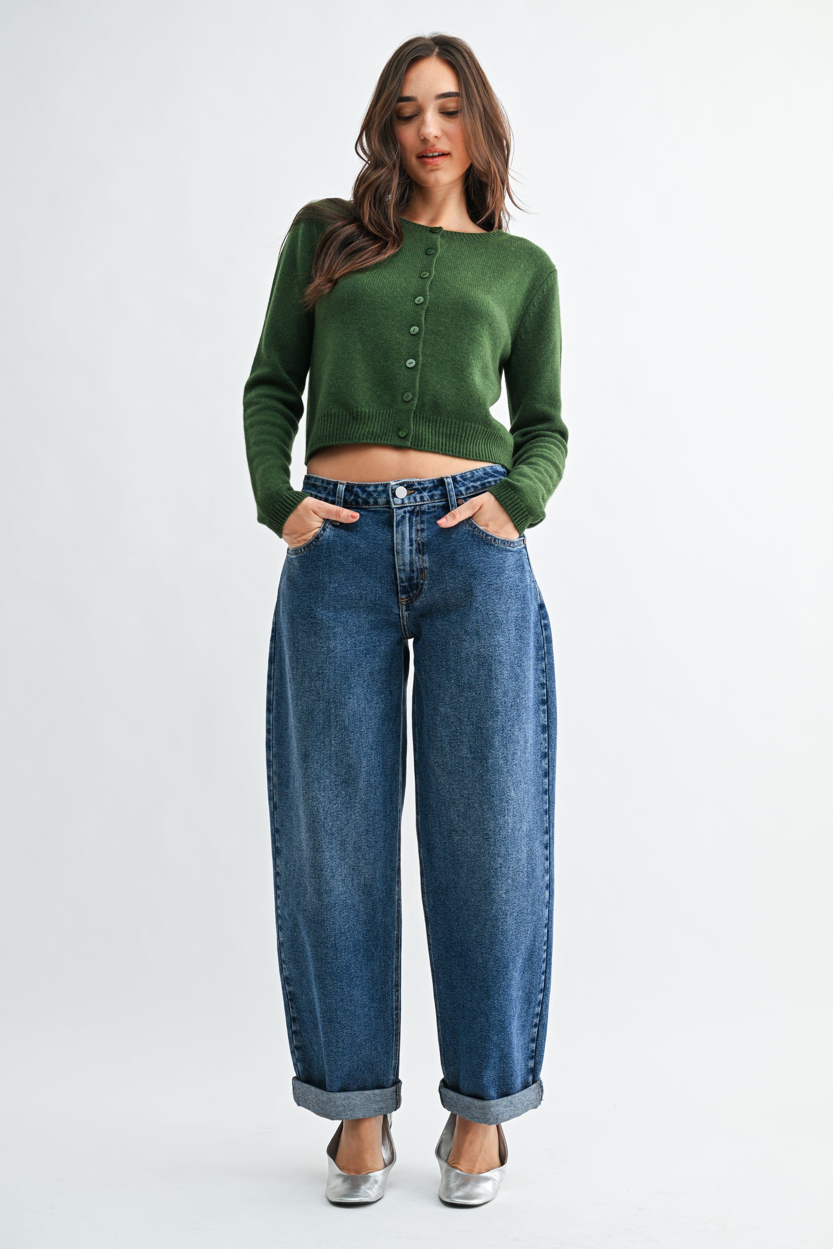 Just Black Denim - Mr Cuffed Barrel Jeans | Dark Denim