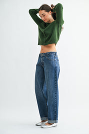 Just Black Denim - Mr Cuffed Barrel Jeans | Dark Denim