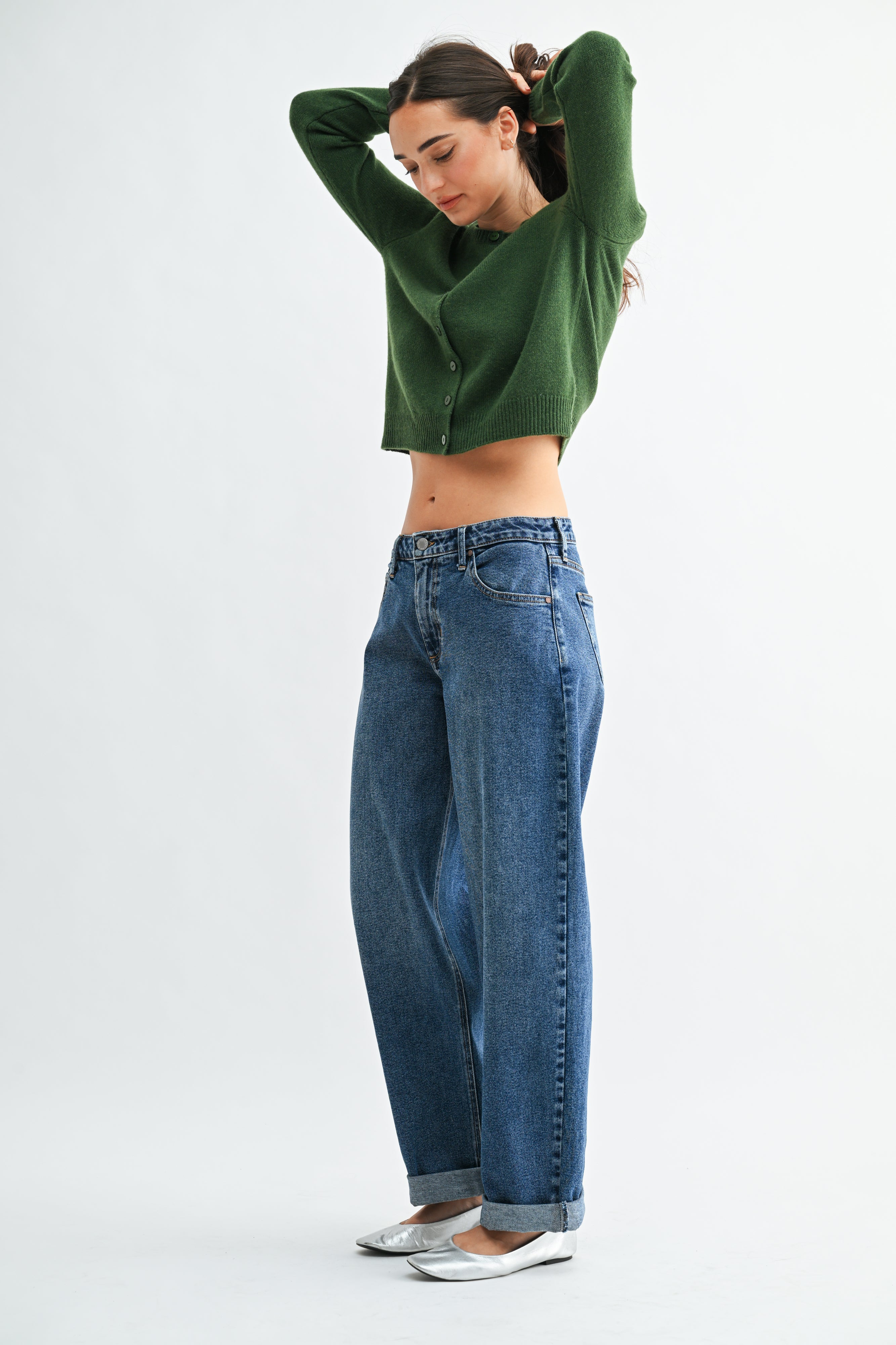 Just Black Denim - Mr Cuffed Barrel Jeans | Dark Denim