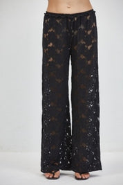 a.ren - Chantilly Lace Pants | Black