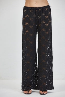 a.ren - Chantilly Lace Pants | Black