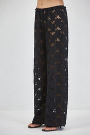a.ren - Chantilly Lace Pants | Black