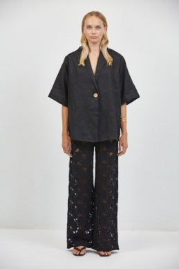 a.ren - Chantilly Lace Pants | Black