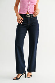 Just Black Denim - Loose Low Rise Stretch Straight | Super Dark