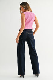 Just Black Denim - Loose Low Rise Stretch Straight | Super Dark