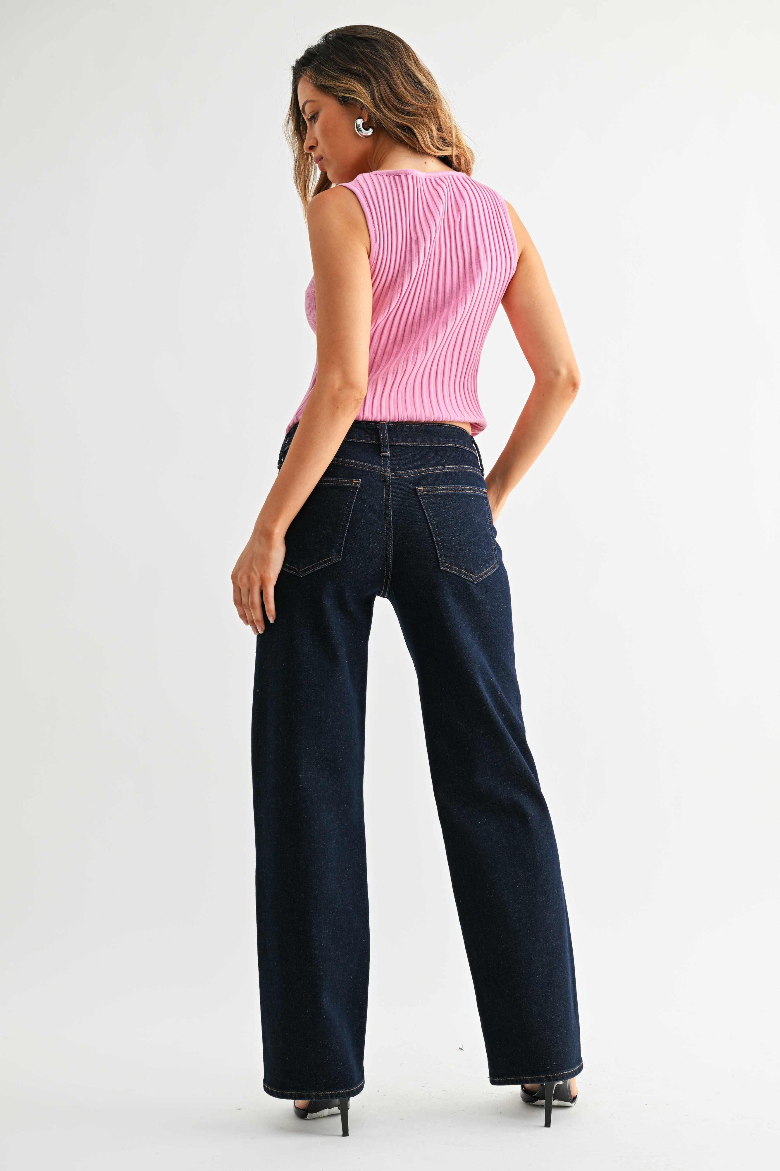 Just Black Denim - Loose Low Rise Stretch Straight | Super Dark