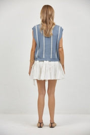 a.ren - Paige Sweater Vest | Dusty Blue