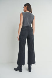 Just Black Denim - Slim Wide Leg | Washed Black