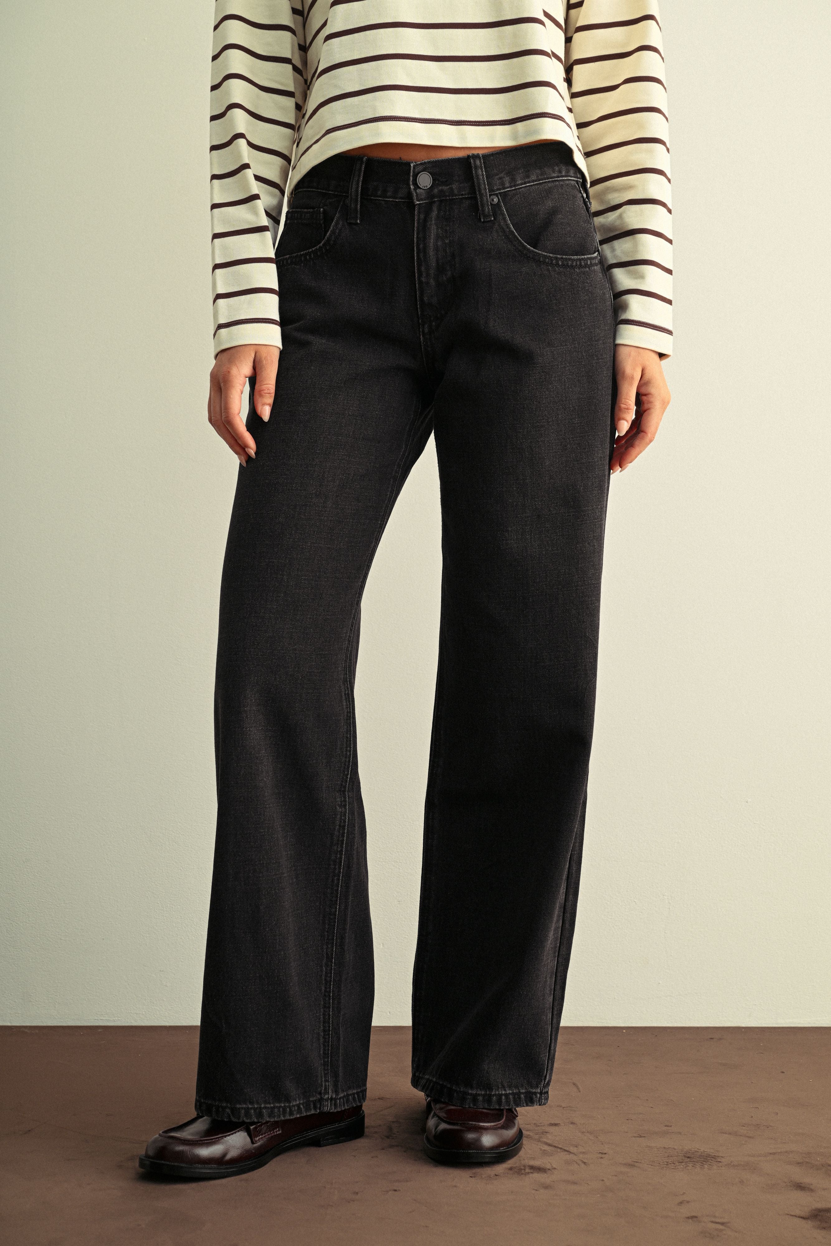 Just Black Denim - Destiny Baggy Wide Leg | Washed Black