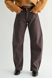 Just Black Denim - 5 Pocket Barrel Jean | Chocolate