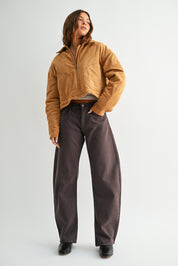 Just Black Denim - 5 Pocket Barrel Jean | Chocolate