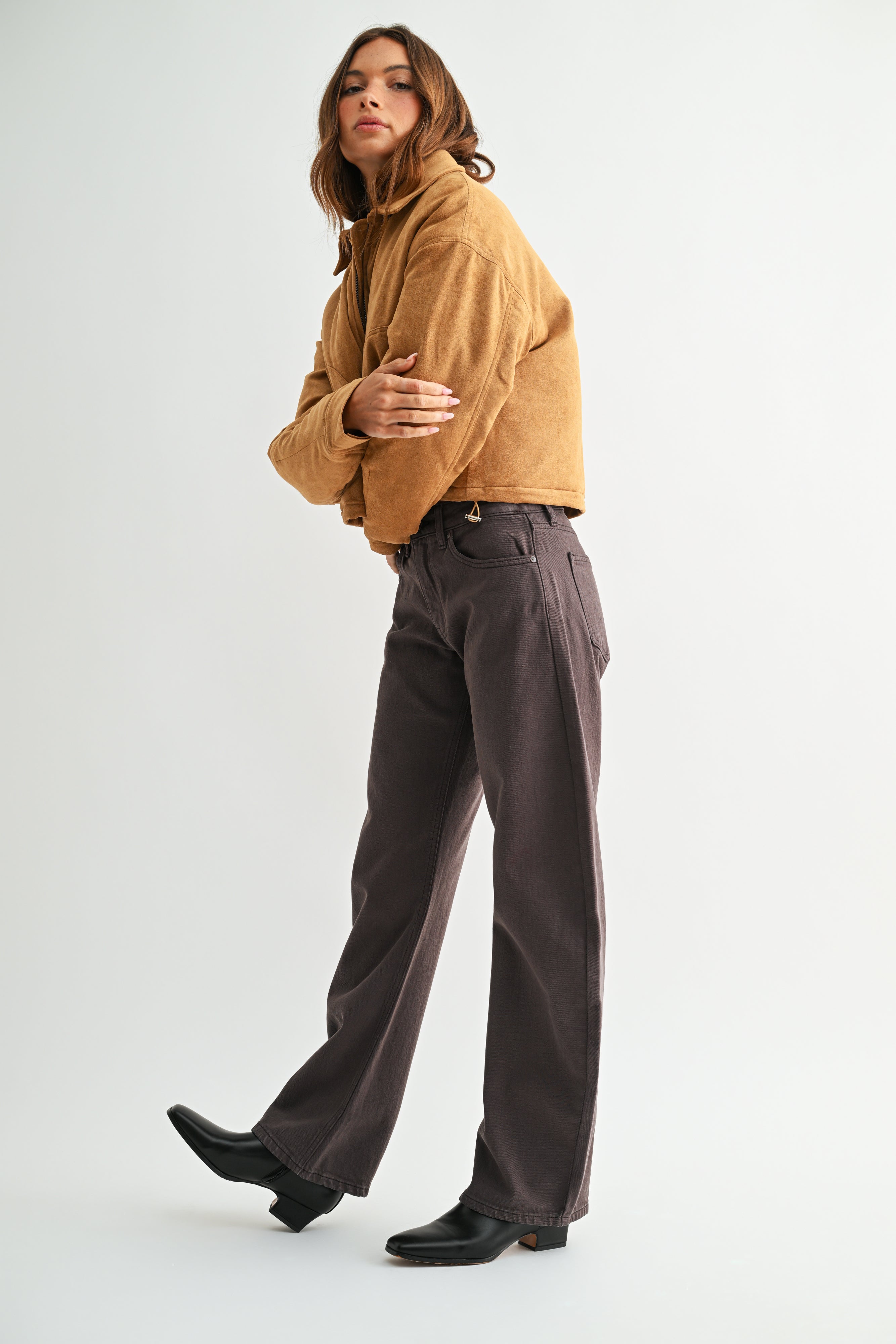 Just Black Denim - 5 Pocket Barrel Jean | Chocolate