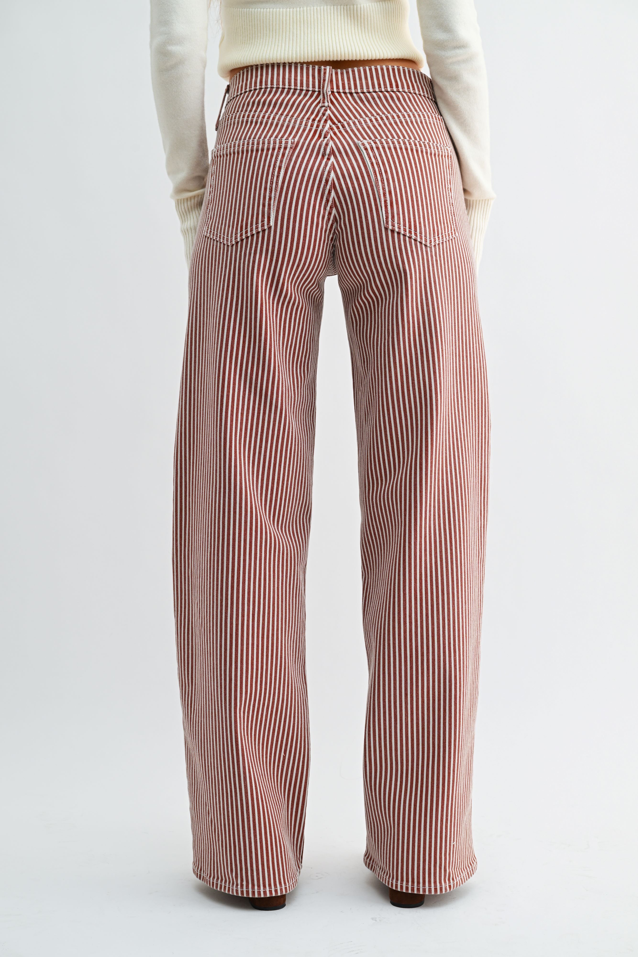 Just Black Denim - Relaxed Wide Leg | Spice Brown Stripe