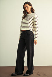 Just Black Denim - Destiny Baggy Wide Leg | Washed Black