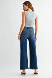 Just Black Denim - Rise Wide Leg | Dark Denim