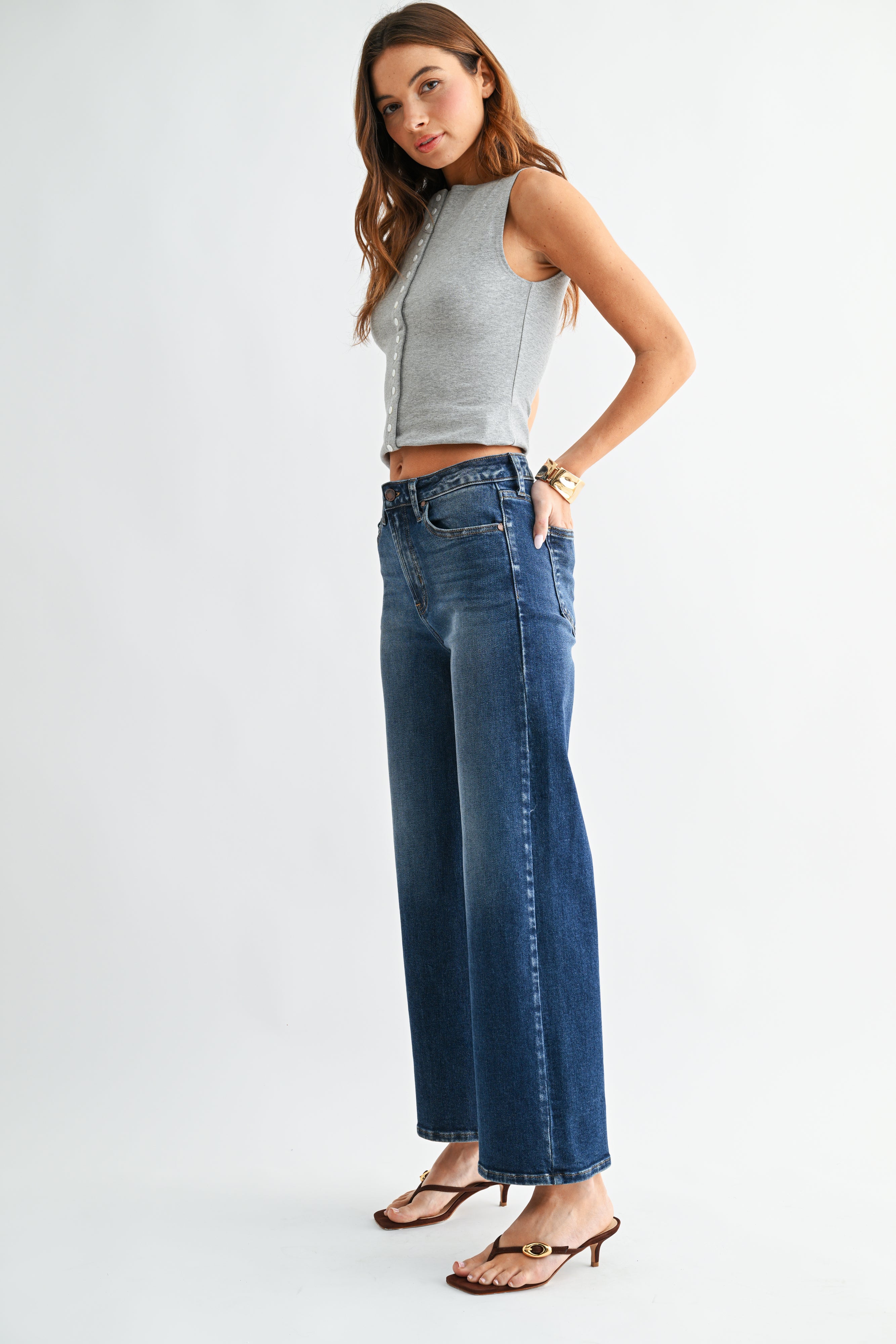 Just Black Denim - Rise Wide Leg | Dark Denim