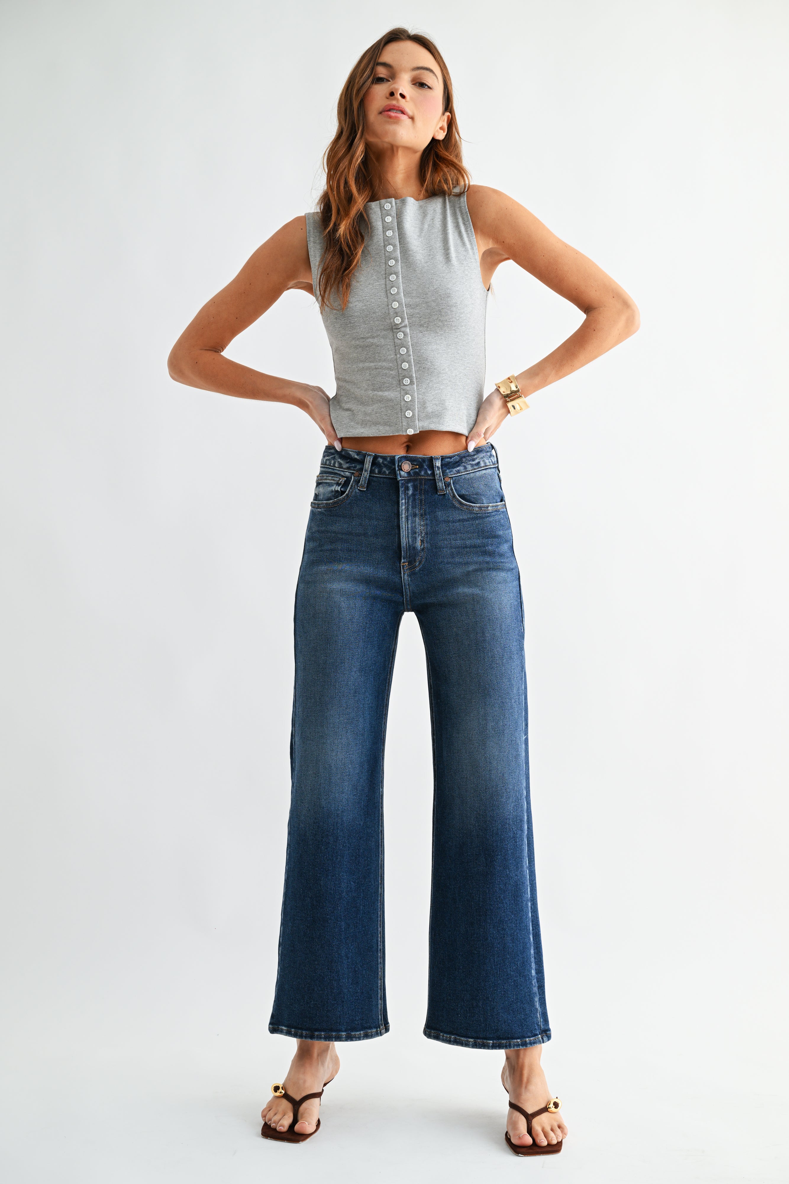 Just Black Denim - Rise Wide Leg | Dark Denim