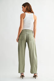 Just Black Denim - Stretch Twill Comfort Barrel Pant | Soft Olive