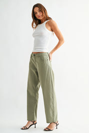 Just Black Denim - Stretch Twill Comfort Barrel Pant | Soft Olive