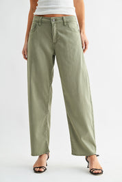 Just Black Denim - Stretch Twill Comfort Barrel Pant | Soft Olive