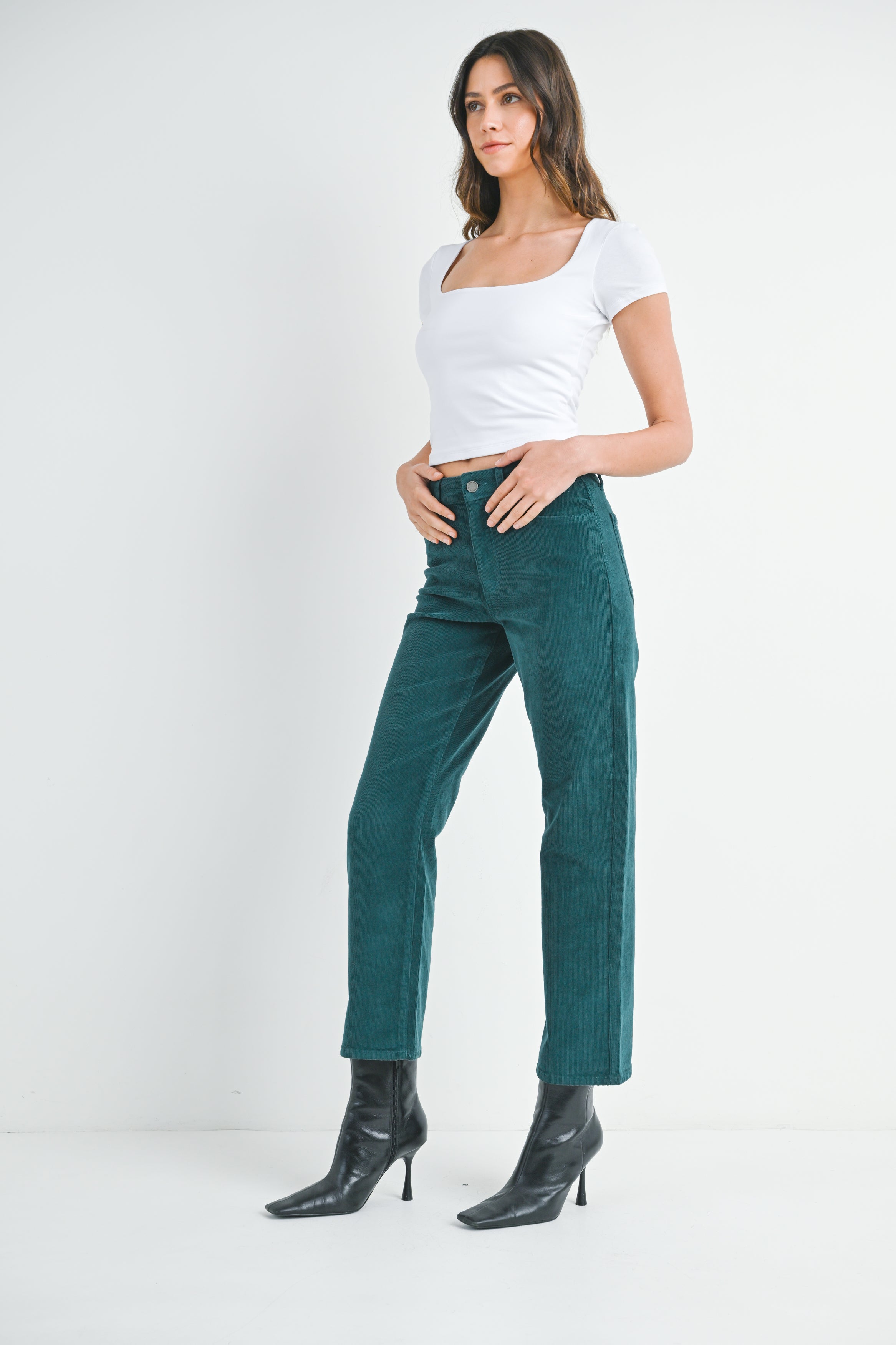 Just Black Denim - Straight Leg Corduroy | Emerald