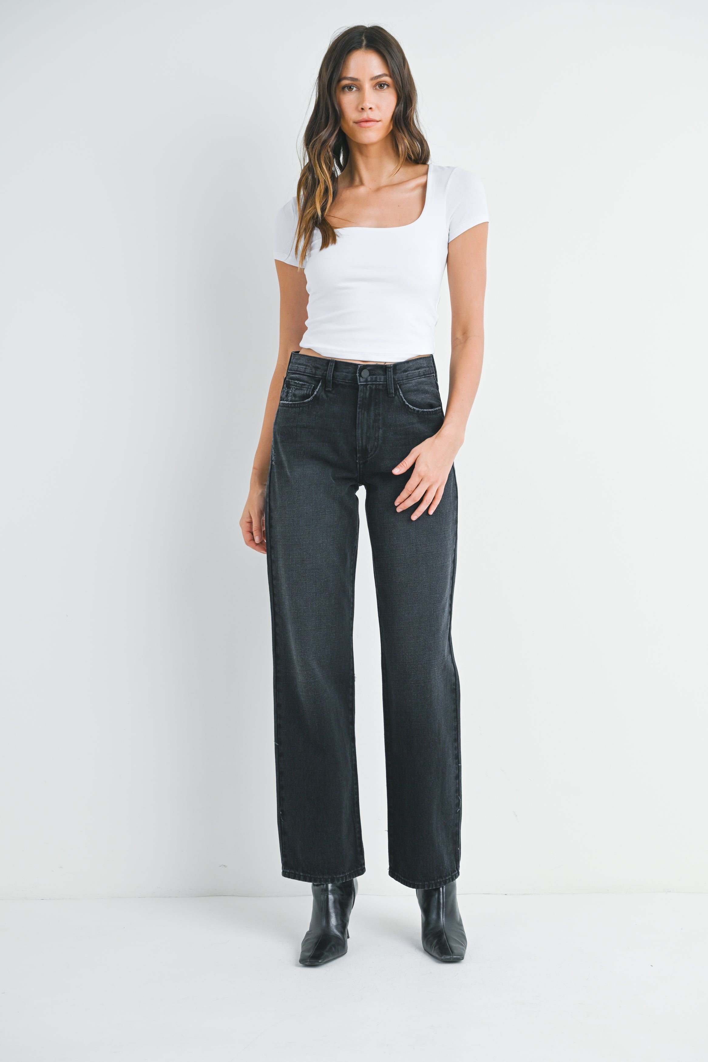 Just Black Denim - Relaxed Straight | Washed Black