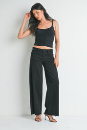 Just Black Denim - Western Relaxed Wide Leg | Black