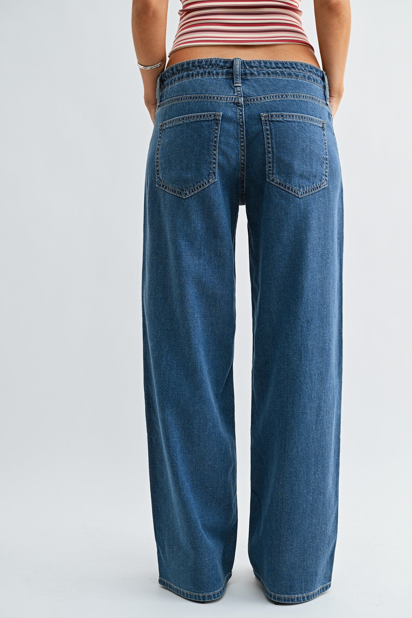 Just Black Denim - Lightweight Linen Drawstring Wide Leg | Medium Denim