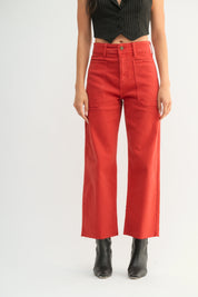 Just Black Denim - High Rise Utility Wide Leg | Cranberry