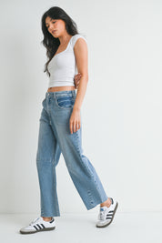 Just Black Denim - Barrel Jean with Seams | Light Denim