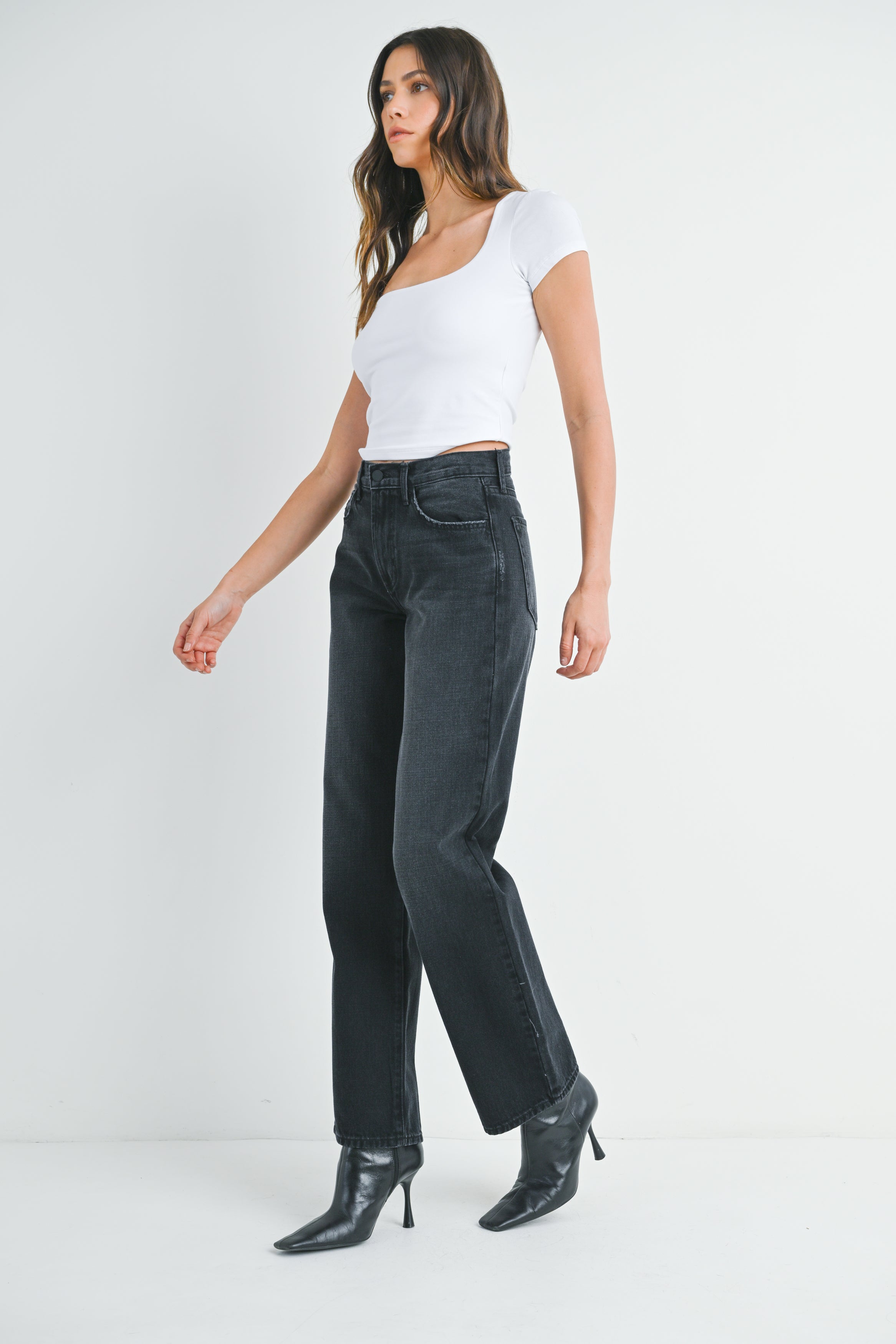 Just Black Denim - Relaxed Straight | Washed Black