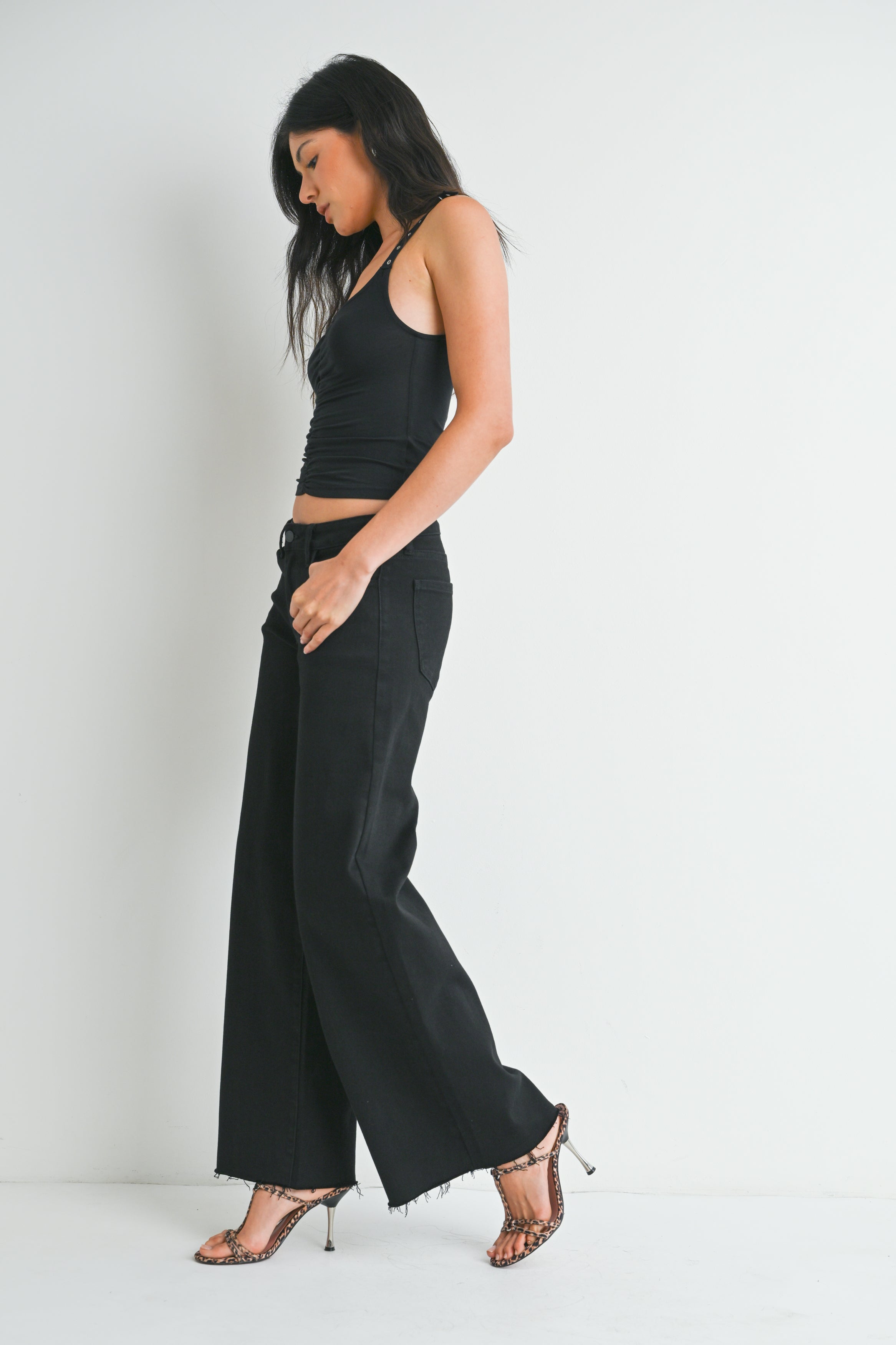 Just Black Denim - Western Relaxed Wide Leg | Black