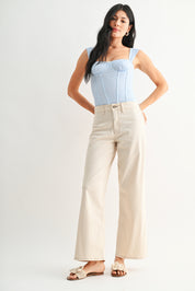 Just Black Denim - Stretch Twill Trouser | Almond
