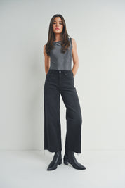 Just Black Denim - Slim Wide Leg | Washed Black