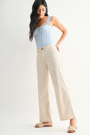 Just Black Denim - Stretch Twill Trouser | Almond