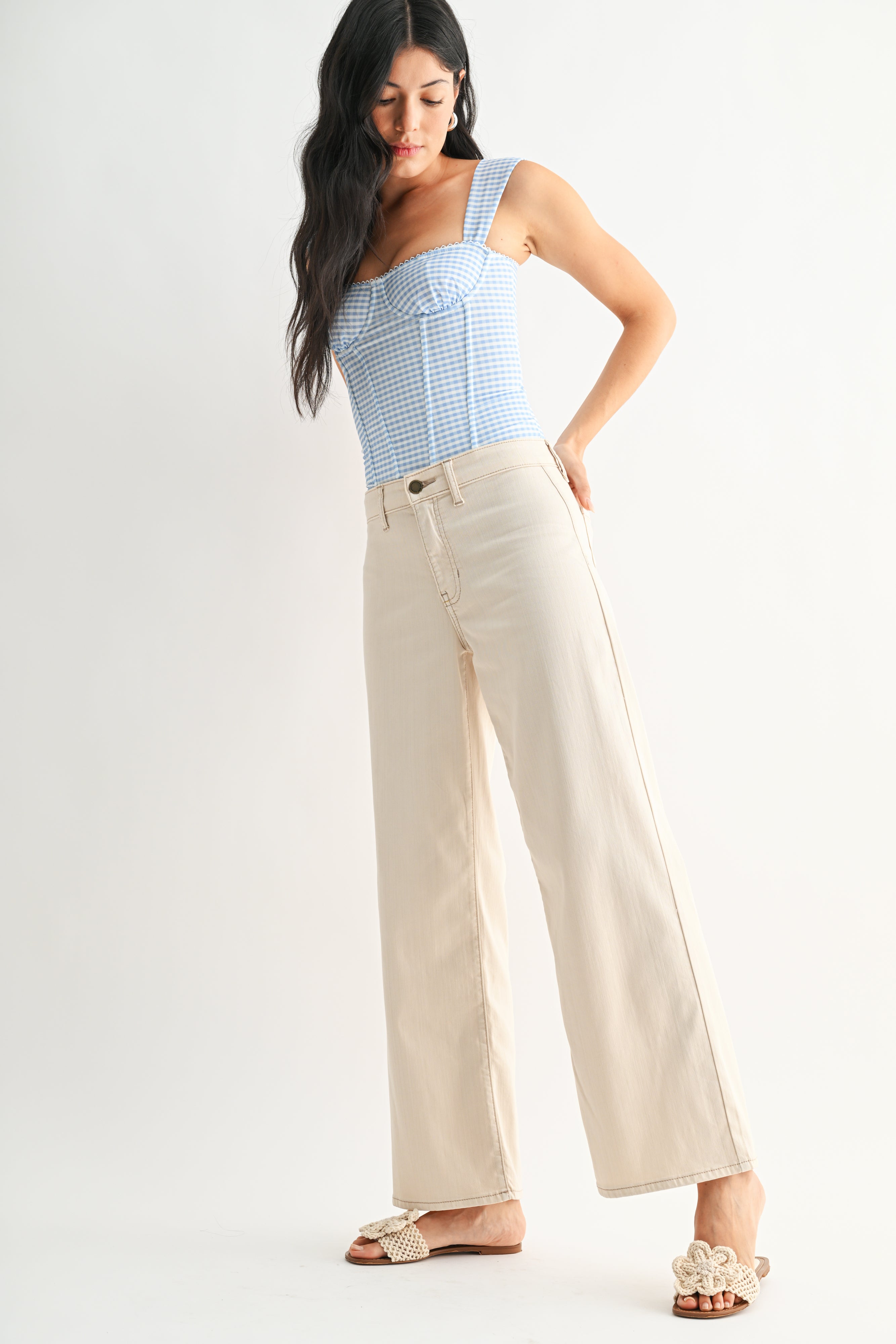 Just Black Denim - Stretch Twill Trouser | Almond