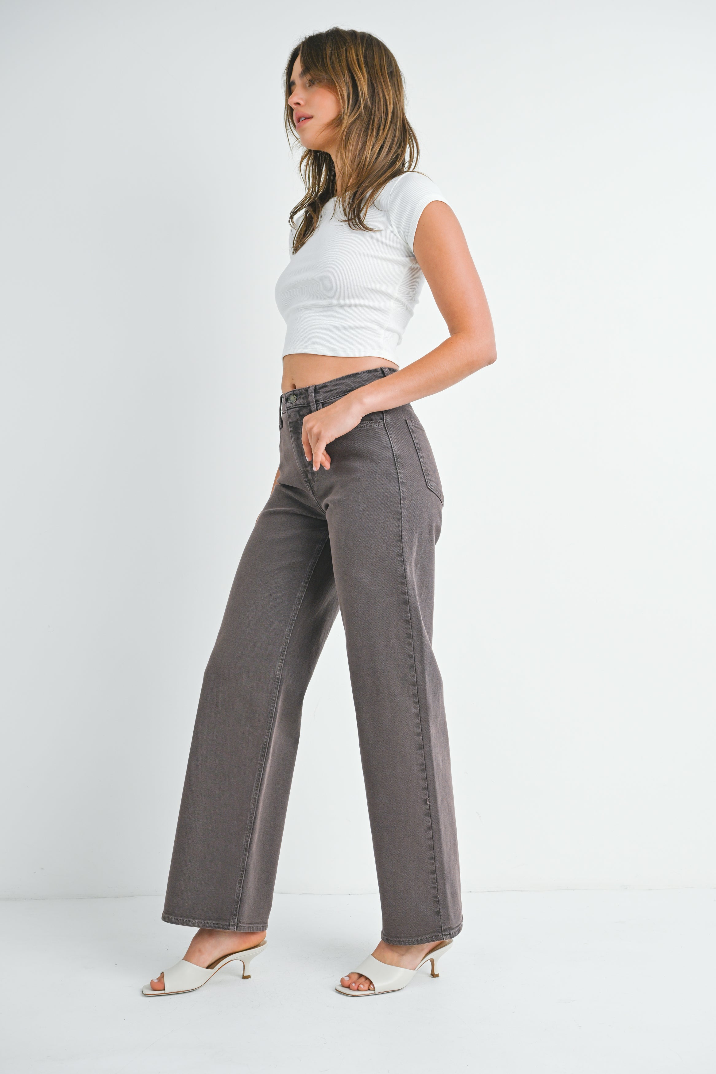 Just Black Denim - Relaxed Wide Leg | Vintage Brown