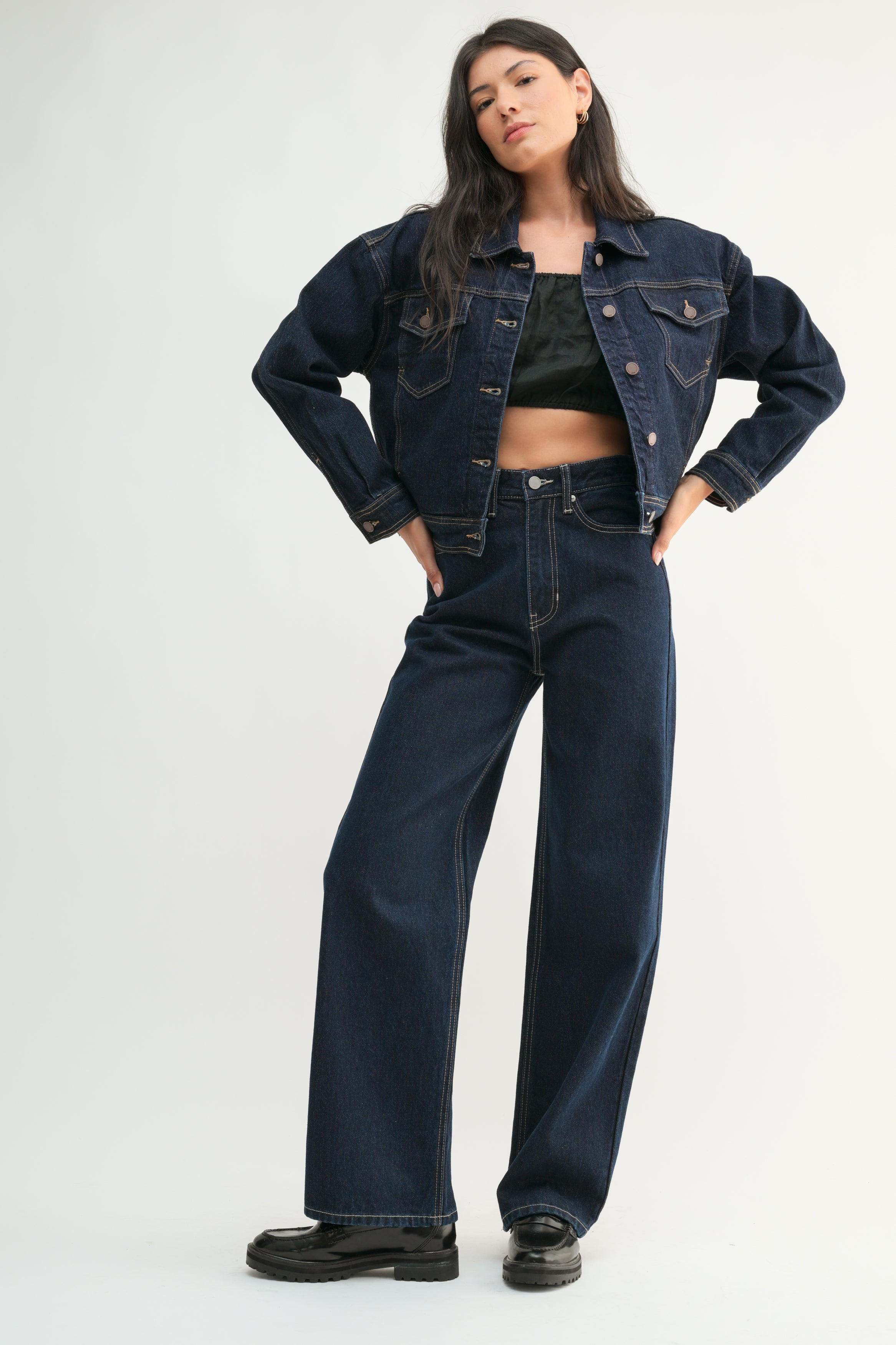 Just Black Denim - High Waisted Skater Jean | Dark Denim