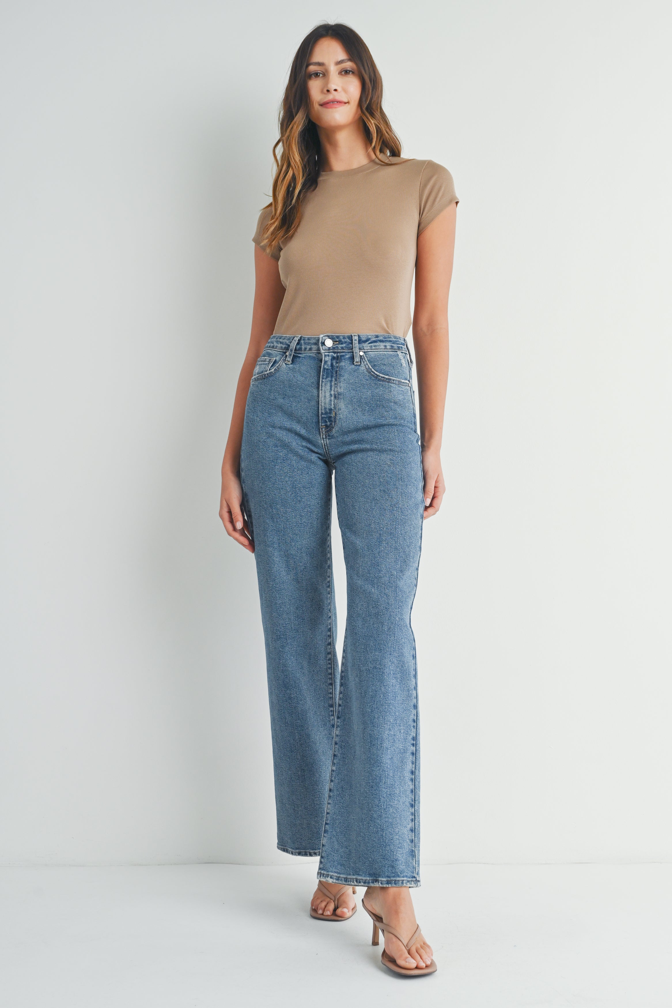 Just Black Denim - Longer Length Wide Leg Denim | Medium Denim