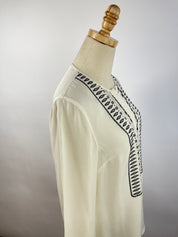 Veronica Beard Embroidered Silk Tunic (6/M)