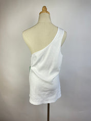 Anthropologie White Ribbed One Shoulder Tank (3X)