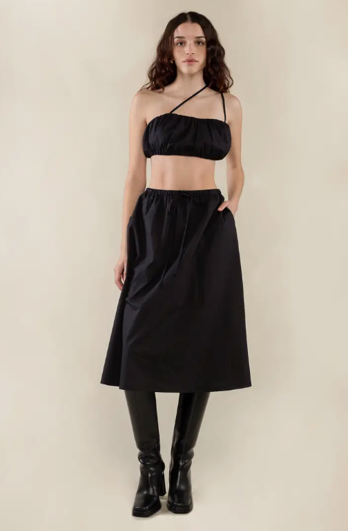 NLT - The Odette Poplin Skirt | Black