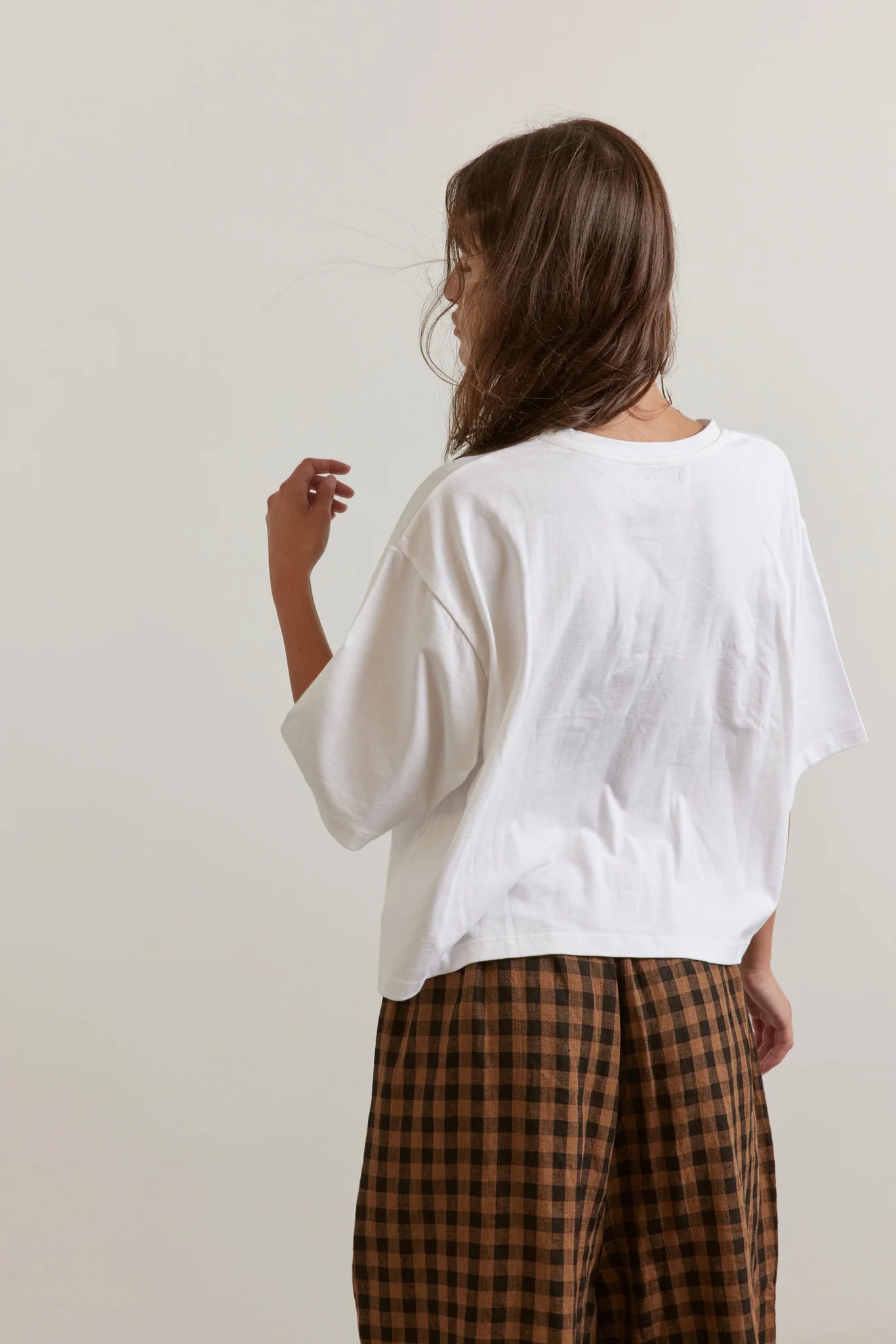 amente - Silk Bow Half Sleeve Cotton T-shirt